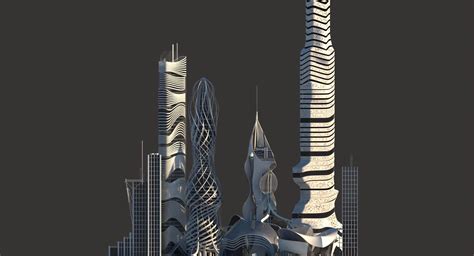 Futuristic Skyscraper Collection 6 Wirecase