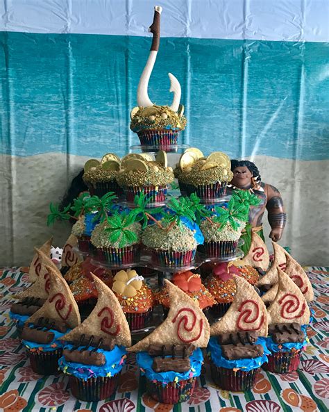 Moana Themed Cupcakes Birthday Party Moana Theme Birthday Moana