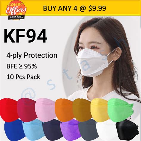 SG KF Korean Design Adult Face Mask Layer Protection BFE N Equivalent Anti