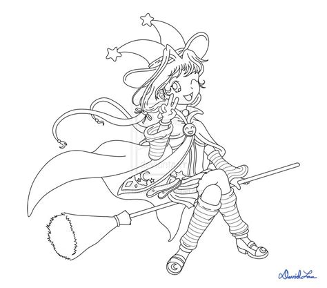 Anime Witch Coloring Pages Anime Witch Coloring Pages