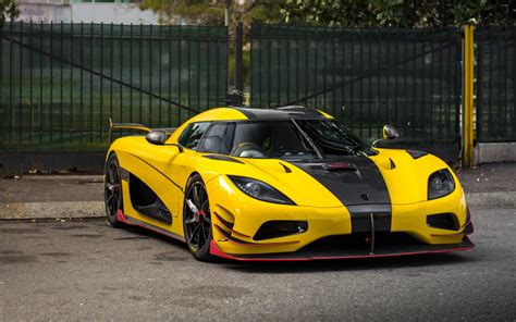 Download Wallpapers Koenigsegg Agera R 2018 Yellow Hypercar Front View Supercar Tuning