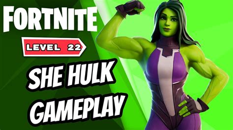 She Hulk Skin Gameplay In Fortnite Youtube