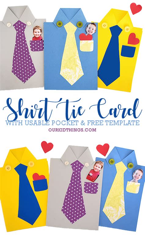 Fathers Day Shirt And Tie Card Our Kid Things