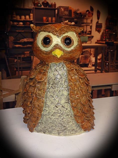 My Finished Owl Owl Ceramics Ceramica Pottery Owls Ceramic Art