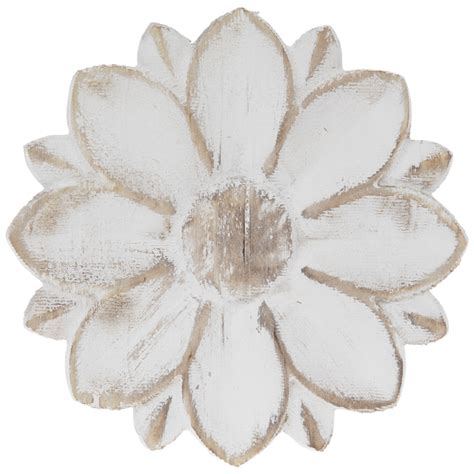 White Rustic Flower Wood Wall Decor Hobby Lobby 1799501