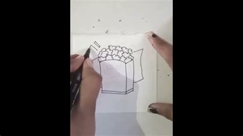 how to draw popcorn 🍿 drawing art easily and quickly shorts youtube