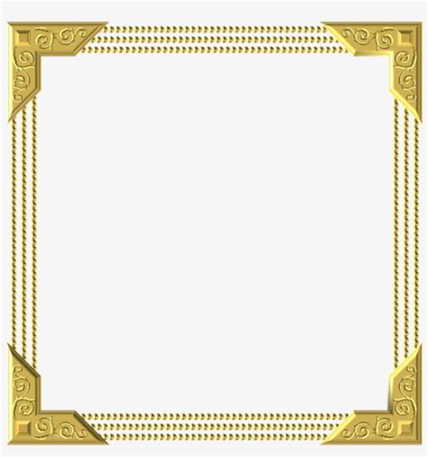 Transparent photoshop psd png seamless grid pattern background. L Gold Frame Square Border Decoration Decor - Gold Border ...