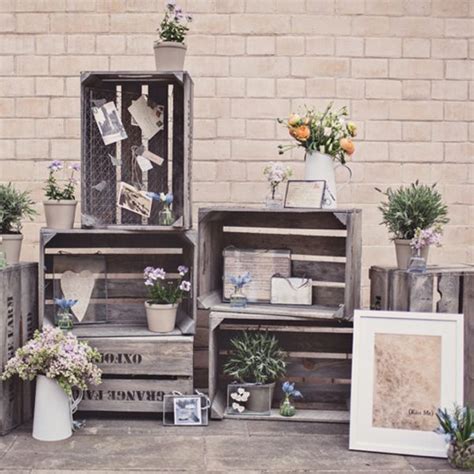 Rustic Crate Display Wedding Decor Inspiration Rustic Wedding Decor