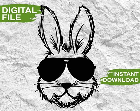 Easter Bunny with Sunglasses SVG Easter Svg Easter Rabbit | Etsy