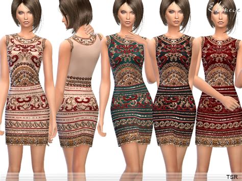 The Sims Resource Embellished Mini Dress