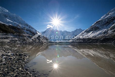 New Zealand Photos Mt Cook And Hooker Lake Reflection