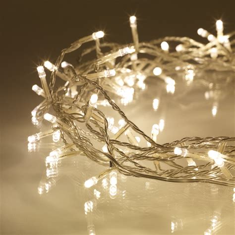 200 Warm White Led Fairy Lights On Clear Cable Uk