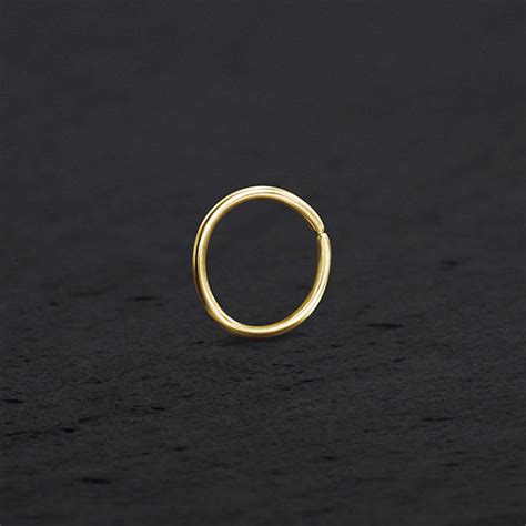 14k Septum Ring Gold Tiny Septum Hoop Patapatajewelry