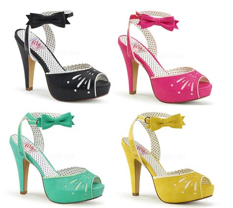 pin up couture bettie 01 platform peep toe ankle strap sandal ebay