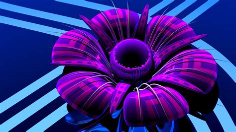 Psytrance Flower 3d Petals Art Abstract Glass Background