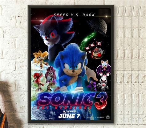 Sonic The Hedgehog 3 Poster Sonic The Hedgehog 3 Movie Poster