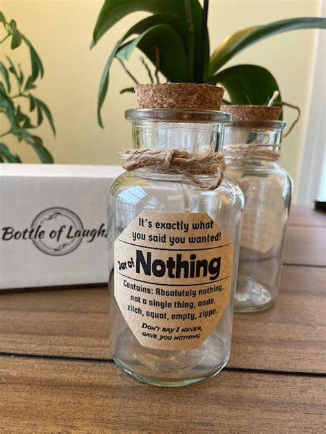 Jar Of Nothing Nothing T Bottle Of Laughs Friendship Etsy