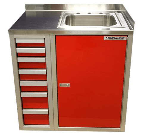 One can use stainless steel garage storage cabinets sets for trade, home decoration, a hobby or diy. Stainless Steel Sinks for Garage & Shop Cabinets | Moduline