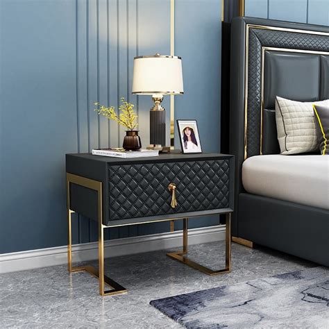 Luxury Modern Stylish Nightstand Upholstered Bedside Table With Drawer