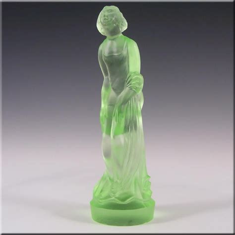 Müller And Co September Morn Art Deco Uranium Glass Lady Figurine Ws07999 £3500 Art Deco