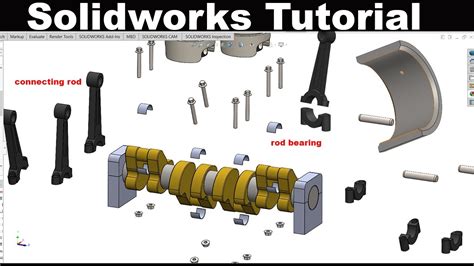 Solidworks Tutorial Connecting And Rod Bearing Youtube