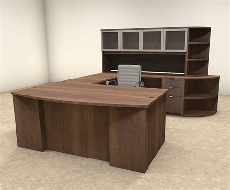 6pc U Shaped Modern Contemporary Executive Office Desk Set Of Con U44