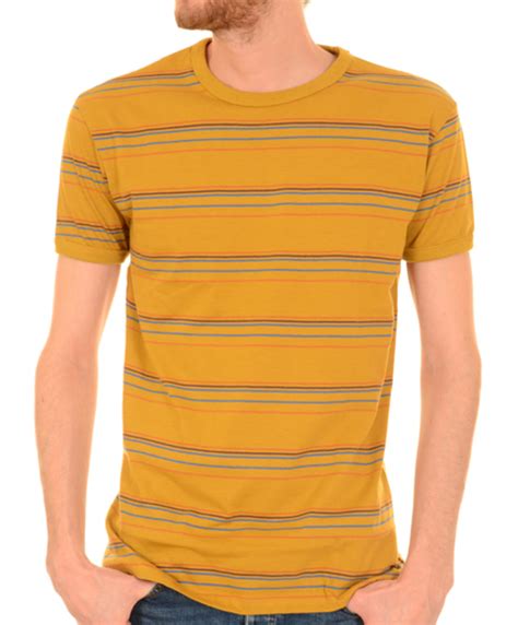 Run And Fly Mustard Striped T Shirt