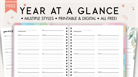 Printable Year At A Glance Planner World Of Printables
