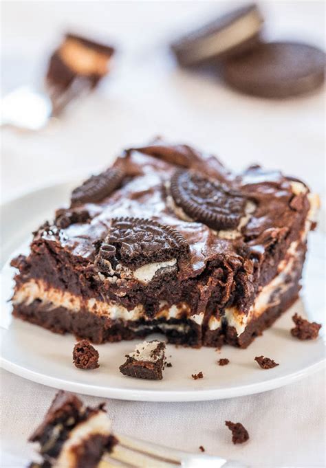 It was kind of ridiculous, to be honest. Oreo Cream Cheese Brownies Recipe - Averie Cooks