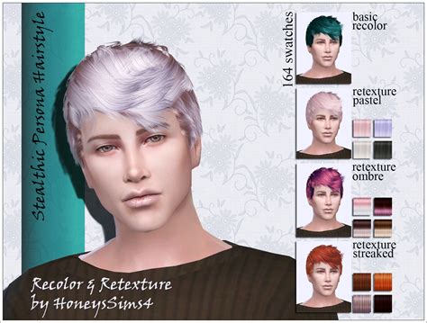 Sims 4 Male Hair Recolor Retexture By Honeyssims4 Mesh By Stealthic
