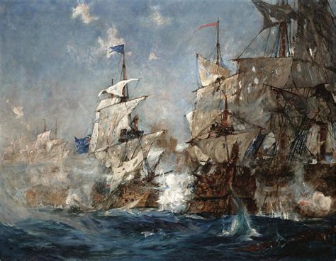 The Battle Of Trafalgar 21st October 1805 By Charles Edward Dixon