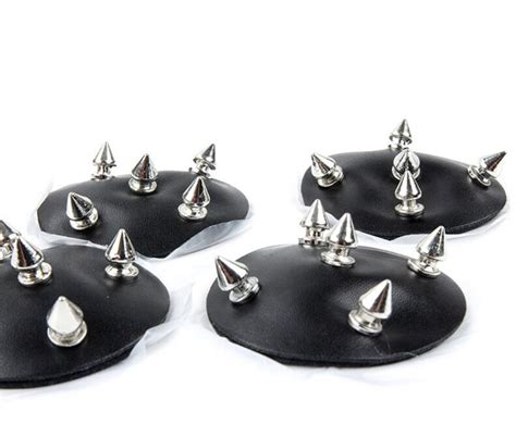 Leather Spike Studs Nipple Covers Tack Bra Inserts Torture Etsy