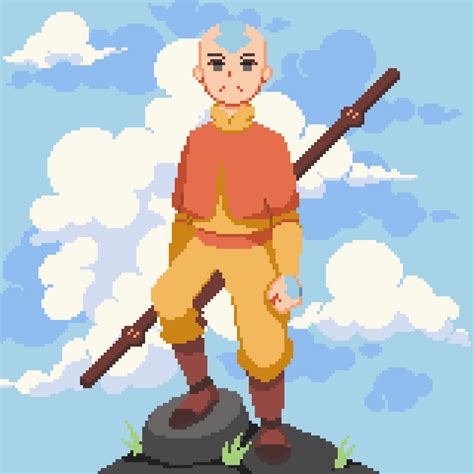 Some Pixel Art I Made Of Aang Thelastairbender