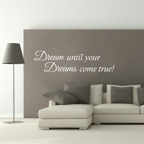 quote dream until your dreams come true wall sticker vinyl decal mural ebay