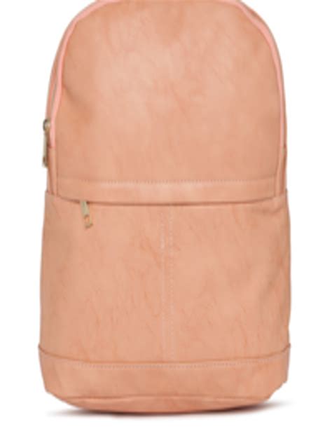 Buy People Women Peach Coloured Solid Backpack Backpacks For Women