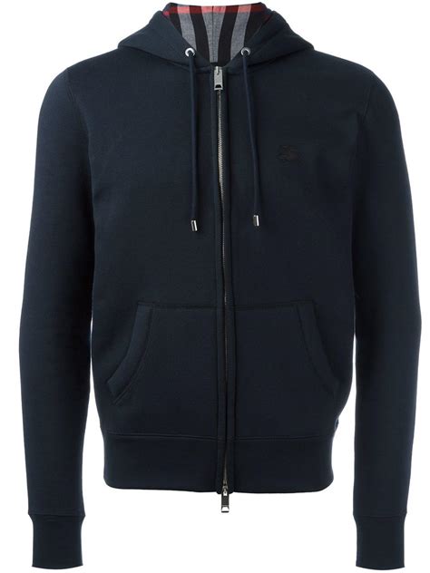 Burberry Classic Zip Up Hoodie In Blue For Men Lyst