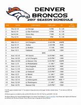 Denver Bronco Schedule 2017 Preseason