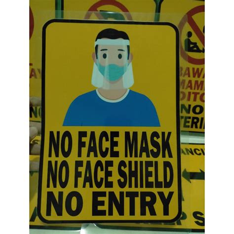 No Face Mask No Face Shield No Entry Shopee Philippines