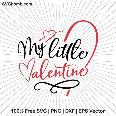 Free My Little Valentine Cut File | SVGbomb.com