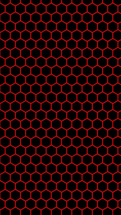 Wallpaper Beehive Red Honeycomb Hexagon Black 000000 Ff0000 Diagonal