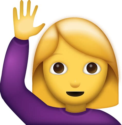 Woman Saying Hi Emoji Free Download Ios Emojis Emoji Island