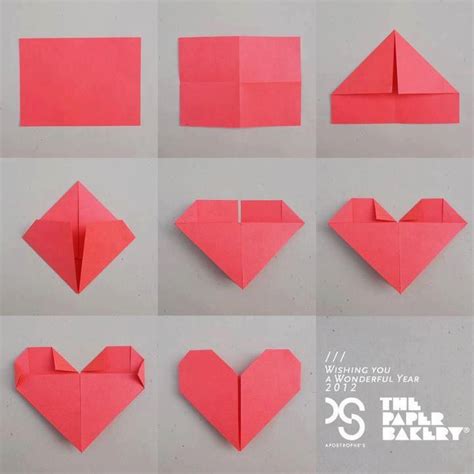 Folding Paper Into A Heart
