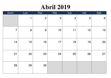 Calendario 2019 Abril Calendario Calendario Para Imprimir Imprimir
