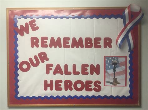 Remembrance day display bulletin board ideas poppies. Memorial Day Bulletin Board 2015 #MemorialDay | Memorial day, Bulletin boards, We remember