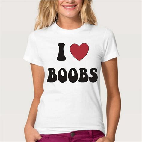 2018 New Summer Fashion Womens Short Sleeve Funny I Love Boobs Letter T Shirt Soft Fabric Tees