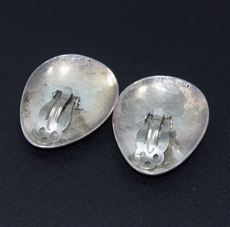 Della Francis James Navajo Clip Earrings Sterling Silver Etsy