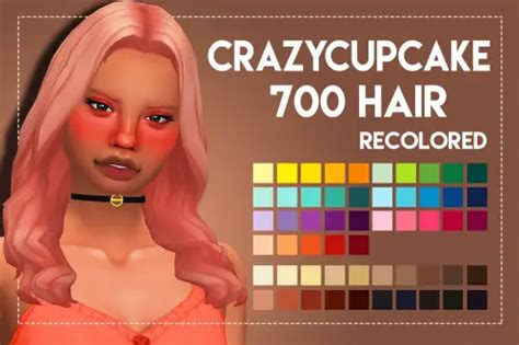 Weepingsimmer Crazycupcakefrs 700 Hair Recolored Sims 4 Hairs