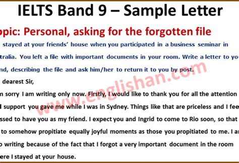 51 Letters For Ielts General Training Writing Task 1 Englishan