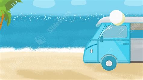 Summer Balloon Wedding Sea Beach Seaside Sand Car Powerpoint Background