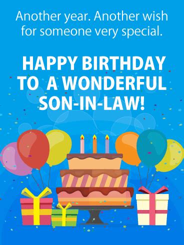 Your son is plus one year older today. This birthday card brings your best wishes for a wonderful ...